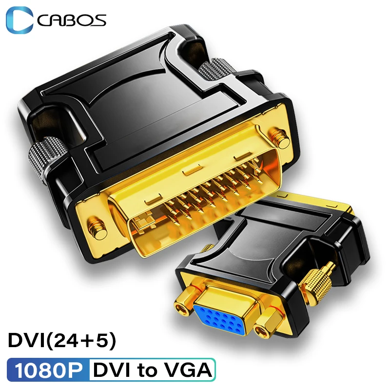 1080P DVI to VGA Cable Connector DVI 24+5 Adapter Male to Female DVI to VDA VJA Adapter for Computer Monitor HDTV Projector VGA