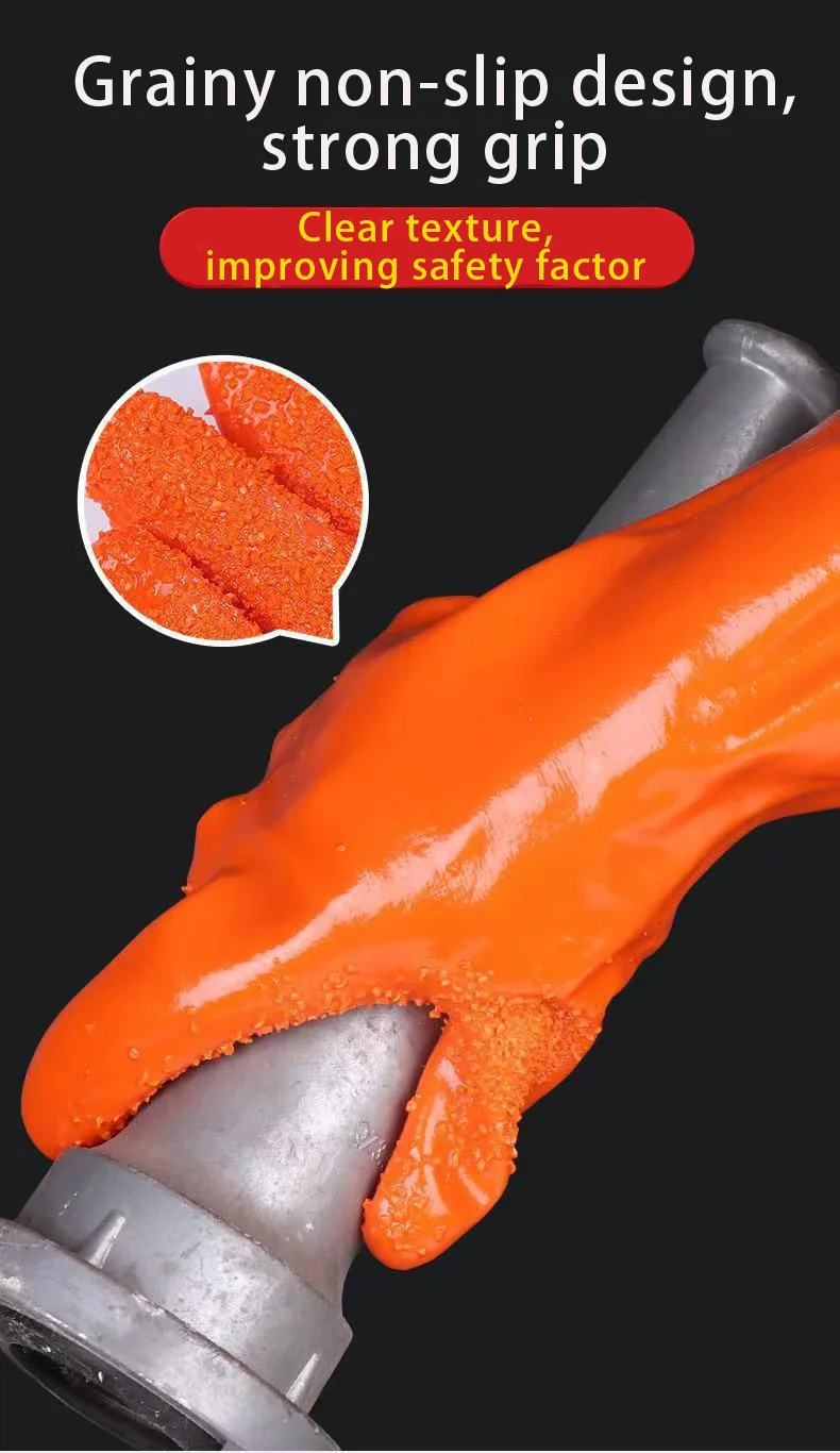 Heavy Duty Anti - Slip Work Gloves Big Granules Non - Slip Durable for Industrial Fish Processing Chemical Resistance Tasks