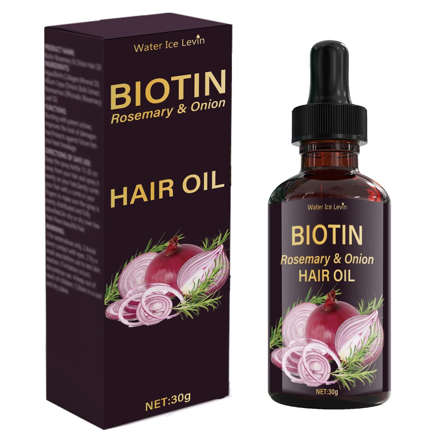 Huile Capillaire Romarin & Oignon au Complexe Vitaminé - Nourriture des Fibres - Soin Avant Brushing