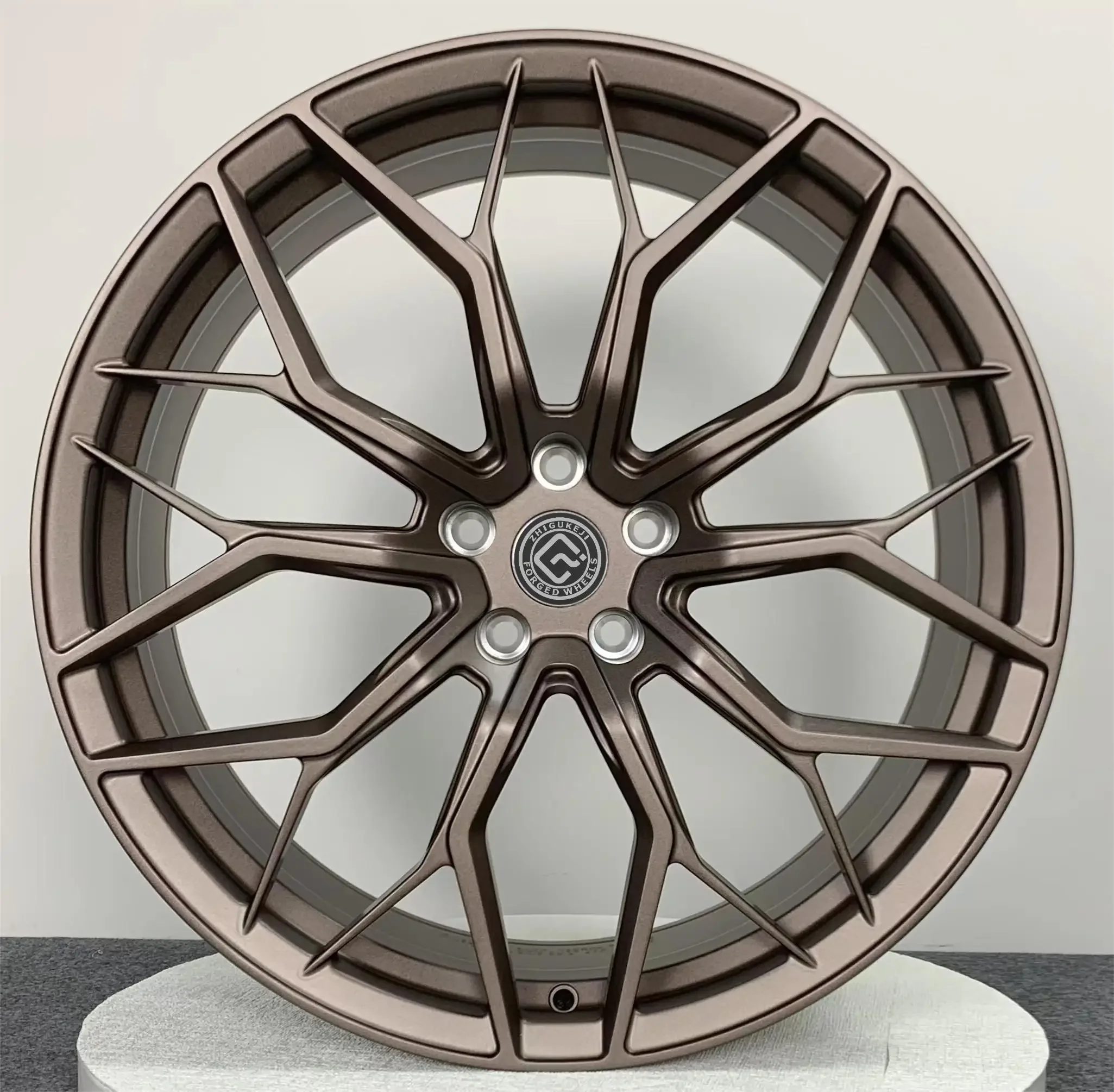 High-Performance Matte Bronze Forged Aluminium Sport Rims Multi-Spoke Car Alloy Wheels for 16 17 18 19 Cars New Condition