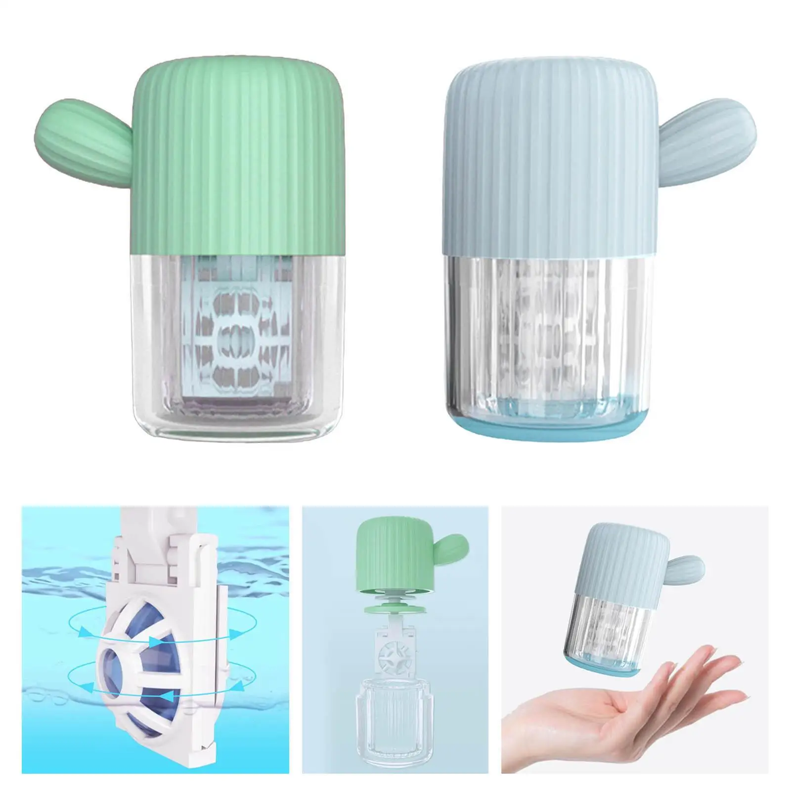 Lavadora portátil para limpeza de lentes de contato, caixa de imersão manual de plástico para viagens