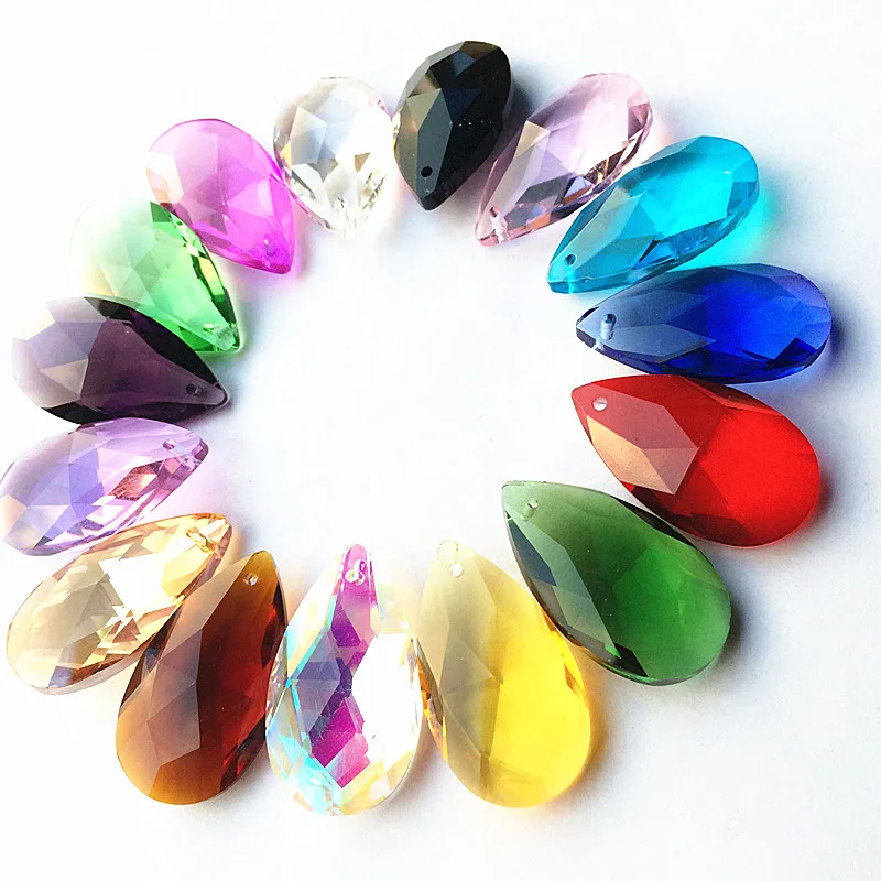 5pcs 38mm Multicolor Crystal Drop Chandelier Glass Prism Sun Catcher Lamp Part (Free Ring) Bead Curtain Pendant Chrismas Hanging