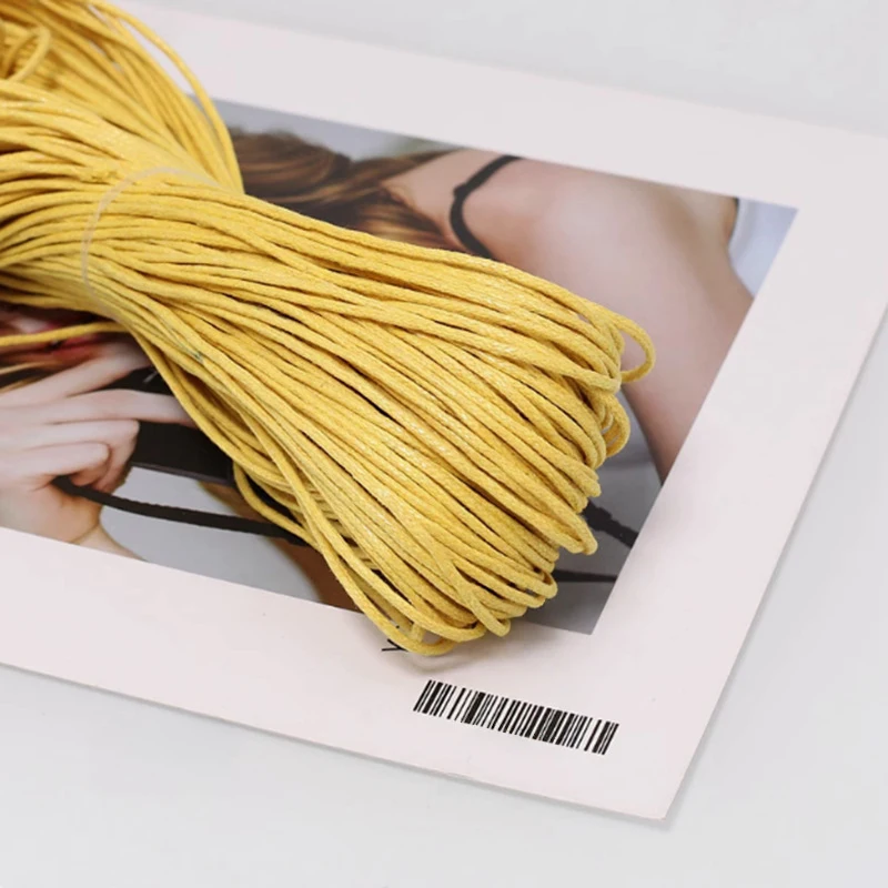 About 45m Wax Thread Cotton Cord Waxed Cotton Braided Rope for Braided Macrame Sewing Tools DIY Handmade Braided Rope Crafts