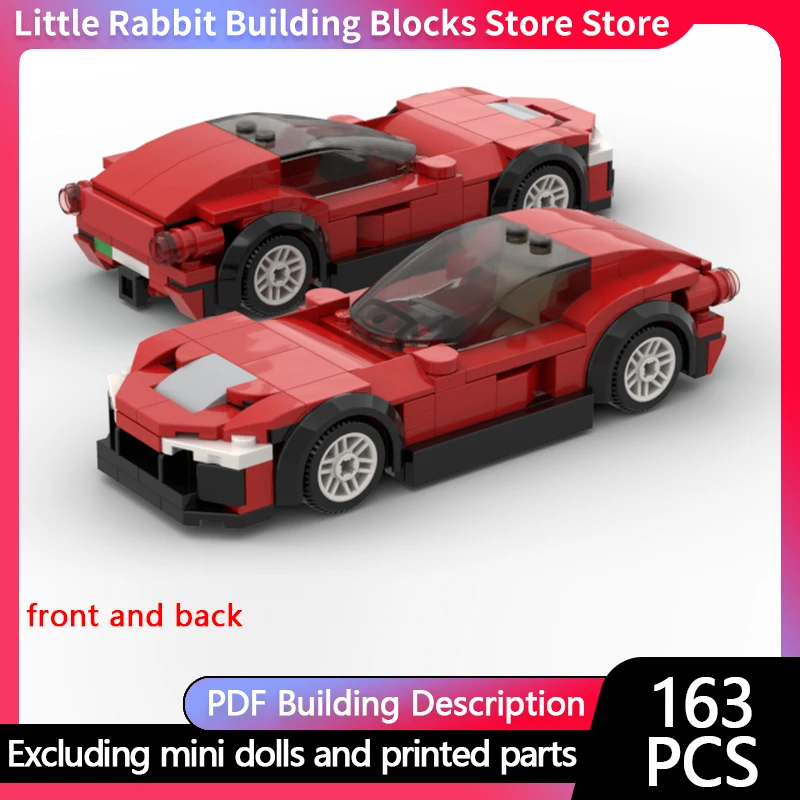 City Car Model MOC Building Bricks V12 High-Performance Sports Car Modular Technology Children Holiday Gifts Assemble Toys Suit