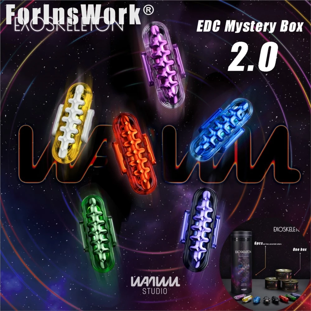 WANWU EDC EXOSKELETON 2.0 PMMA Aluminum Exoskeleton Mechanical Magnetic Sliders Accessories Stress Relief Toy