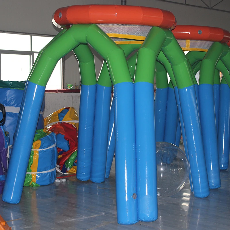 حامل كرة سلة قابل للنفخ عالي الجودة، لعبة رياضية قابلة للنفخ محمولة للملاهي الخارجية