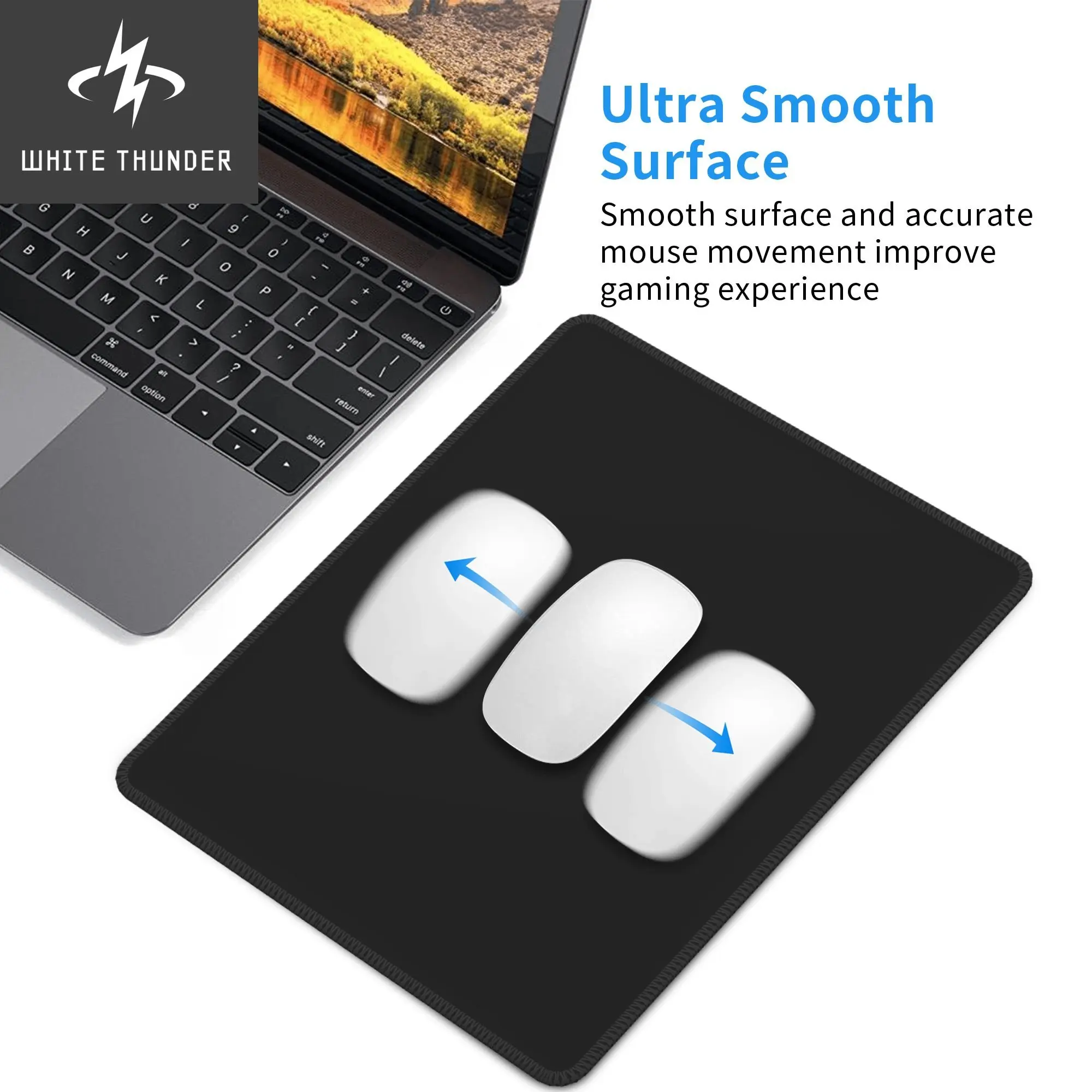 Computer Office Keyboard Accessories Supplies Mouse Pads Square Anti-Slip Desk Pad Black Company Use Small Coaster Coffee Mats