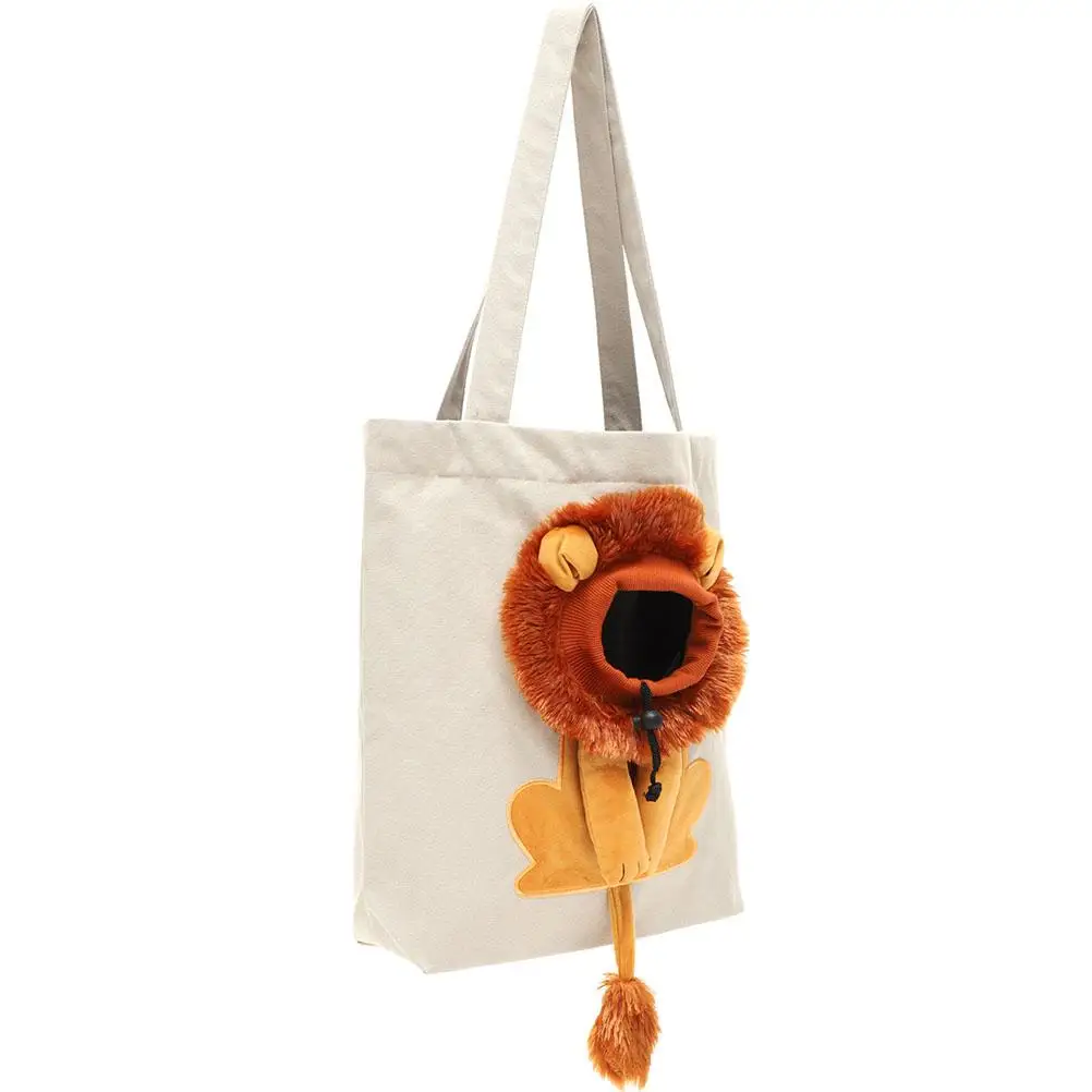 

Pet Canvas Carrying Bag Collapsible Cat Carrier Lightweight Dog Sling Shoulder Tote Travel Breathable Hole Design