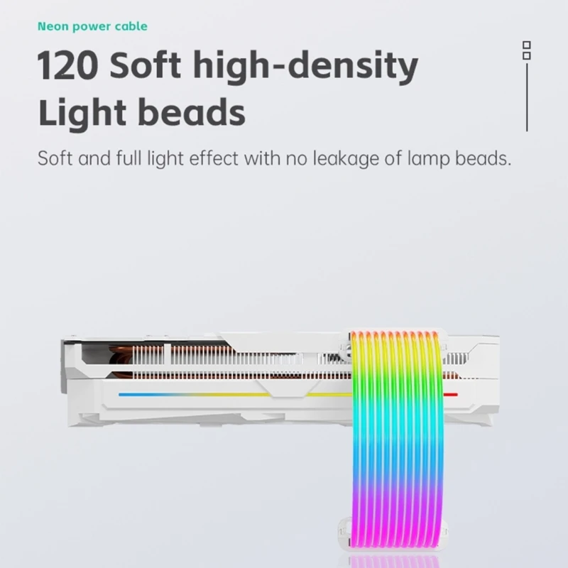  ARGB 24Pin GPU Power Cable ARGB Light Strips For Computer Case Setups Accessory