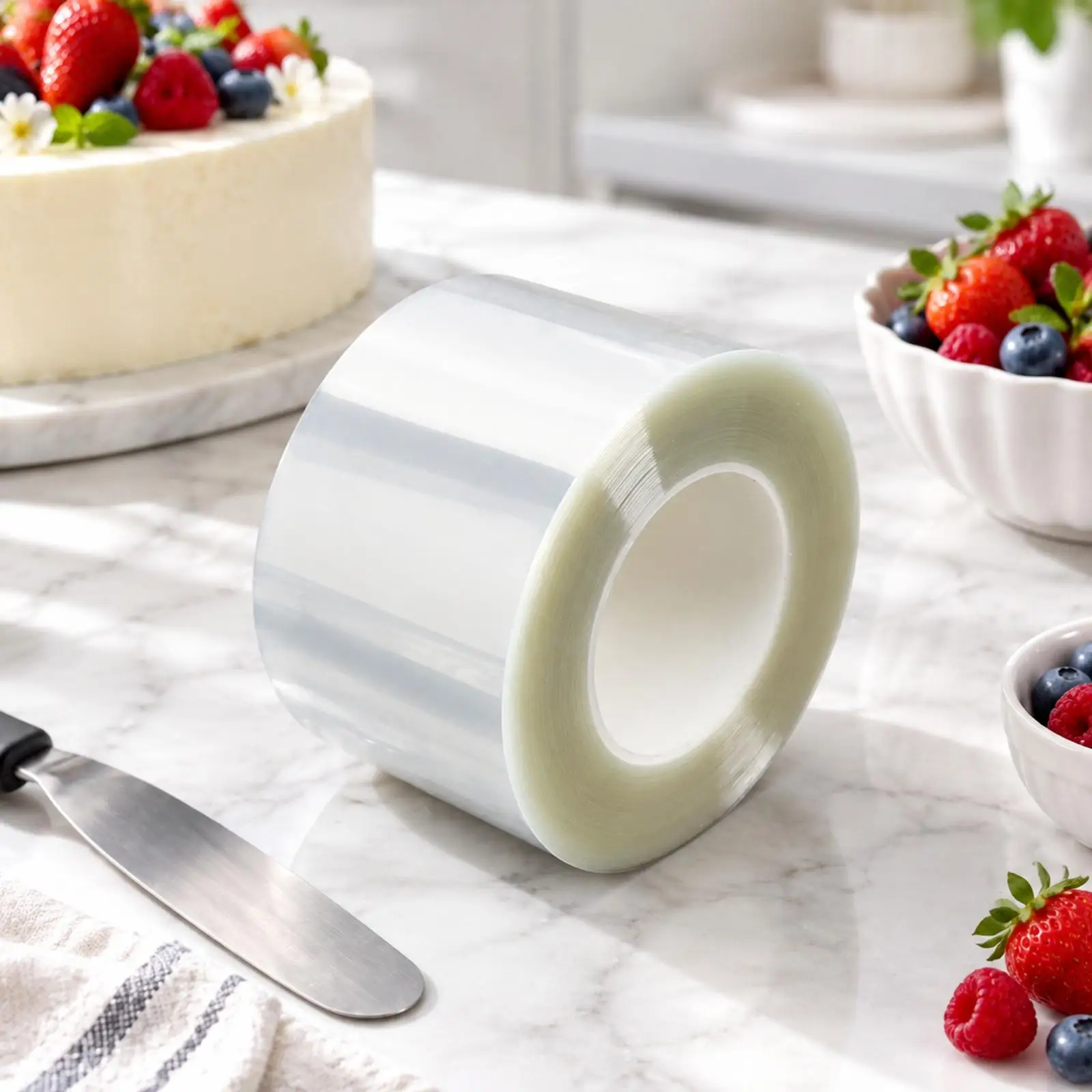 Translucent Cake Roll with Central Core Flexible Cake Film Smooth for Home Cooks, Culinary Experts, Layered Dessert Making,