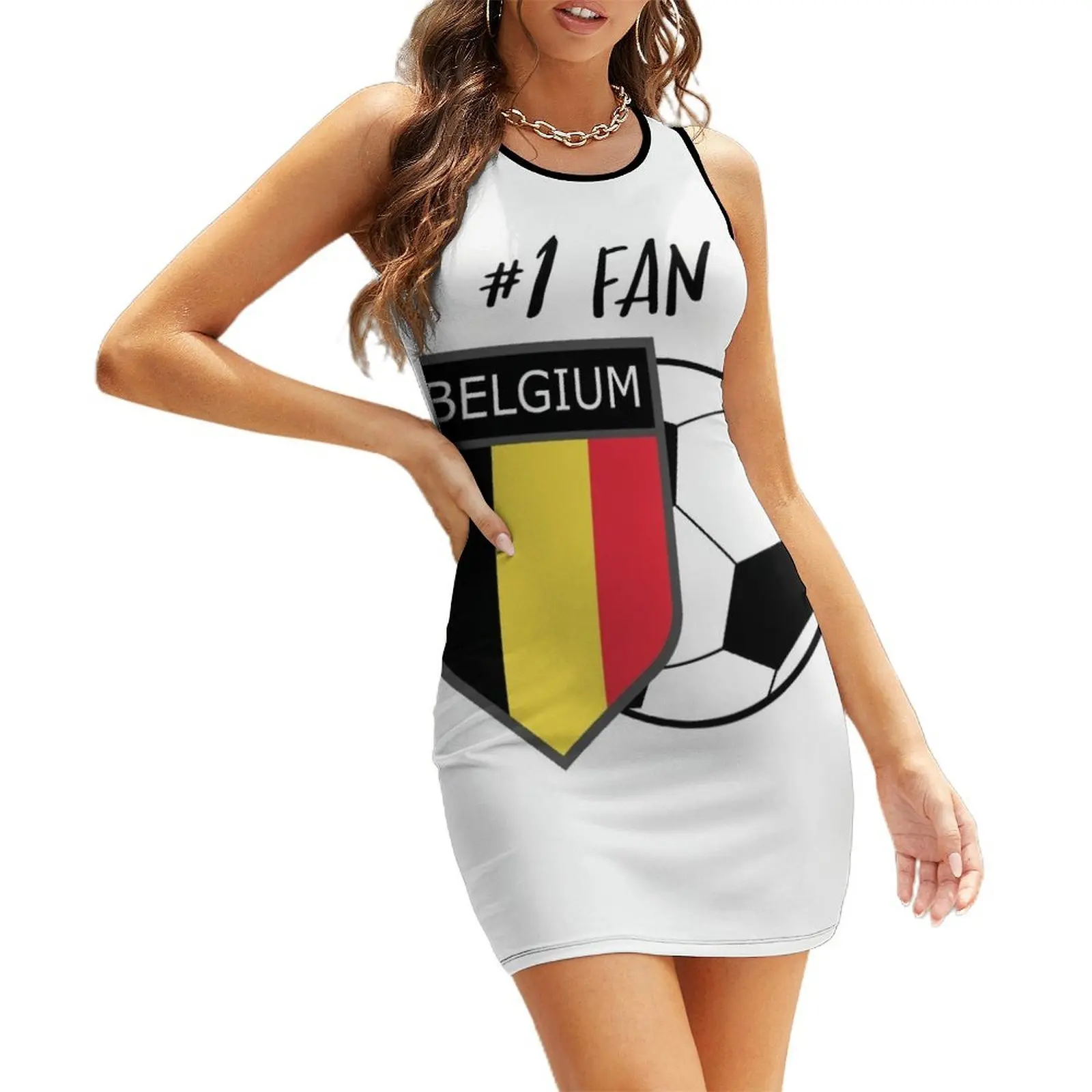 

Belgium Soccer Team 2018 Belgium 2018 Soccer Games Belgium soccer team Sleeveless Sundress sensual sexy dress for women