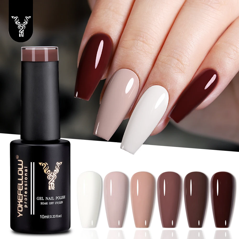 

YOKEFELLOW Gel Nail Polish 10ML Fall Winter Nude Color Soak Off UV LED Gel Varnishes Semi-permanent Manicure Gel For Nails Art