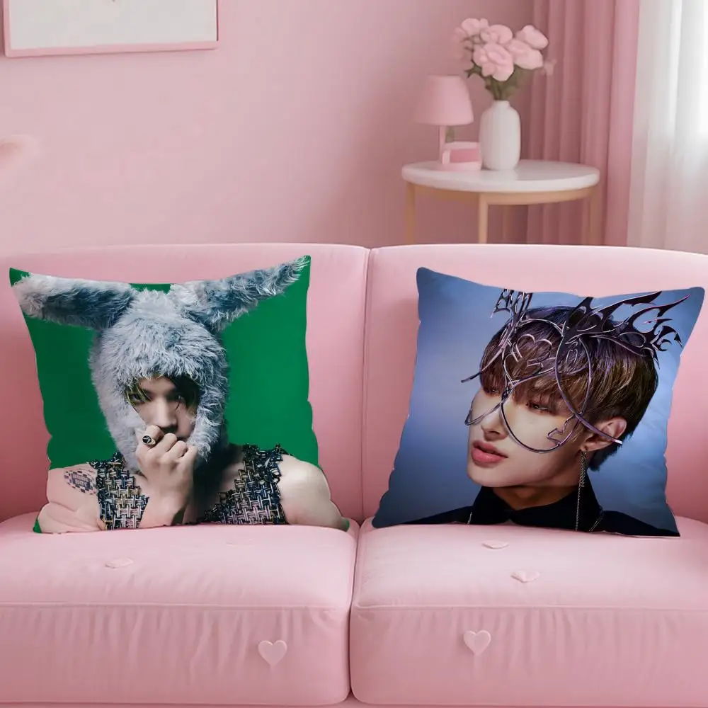 Kpop Hot A-Ateez Cushion Cover Comfortable Double Sided Pillow Cover For Car Sofa Bedroom & More