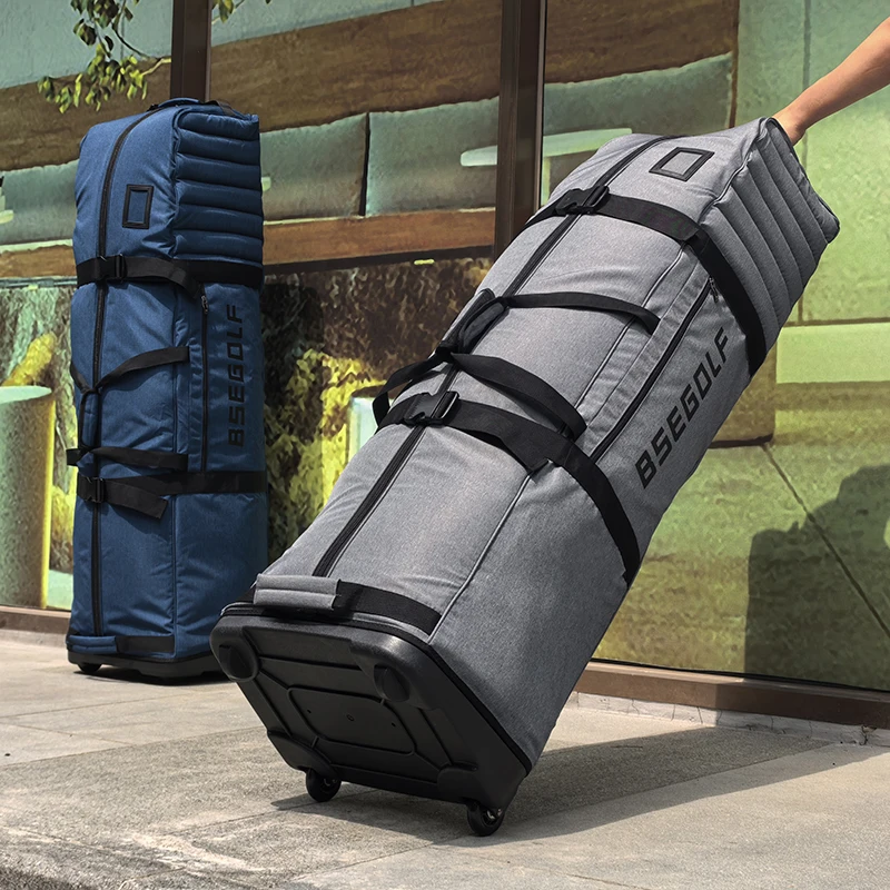 

Golf Club Travel Cover with Wheels - Nylon Sports Style Universal Golf Bag, Overall thickened hard shell base anti-collision