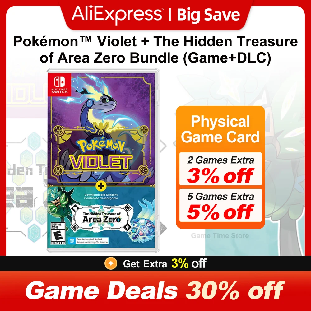 Pokémon Violet + The Hidden Treasure of Area Zero Bundle Nintendo Switch Game Deals 100% New Official Physical Game Card