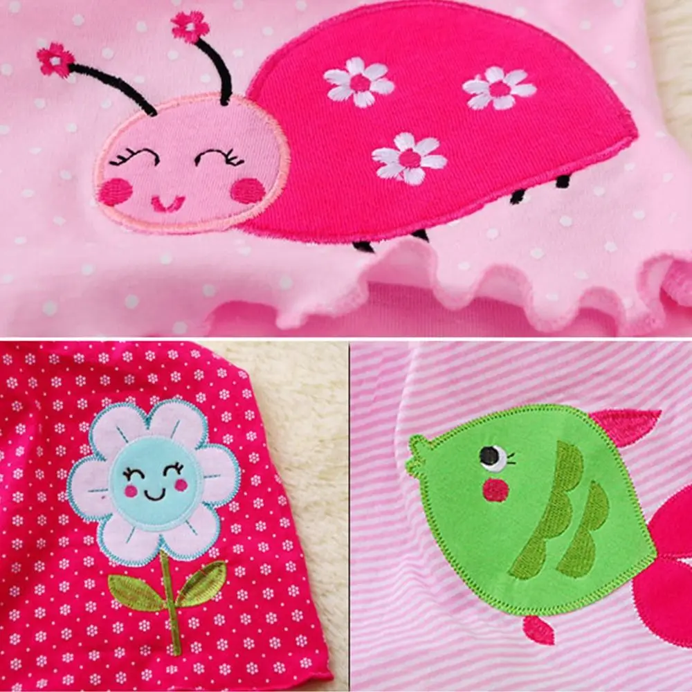 Summer Outfit Pure Cotton Dress Embroidery Cartoon Pattern Princess Dress Multi Pattern Flower Pattern Cotton Dress