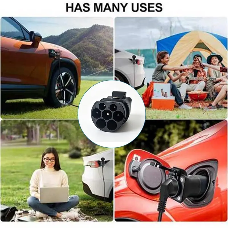 AS57-Type2 V2L Portable Discharger EV Conversion Schuko Socket Electric Vehicle Discharge With LED For Camping 220V EU Plug
