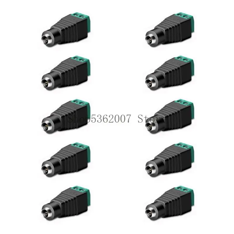 10pack خفيفة الوزن محولات الطاقة DC5.5x2.1mm للاستخدام المريح في أي إعداد 40JB