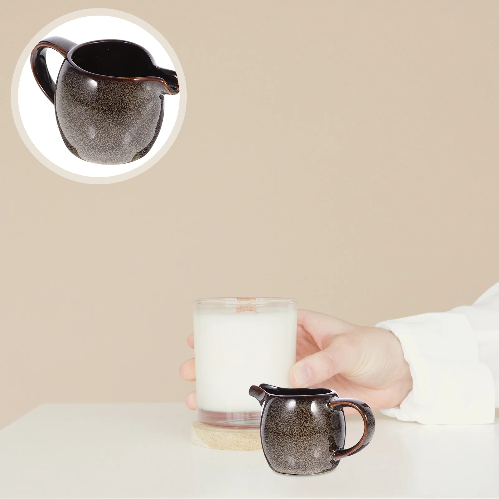 

Ceramic Creamer Pitcher Meticulous Craftsmanship Long Lasting Performance Beautiful Practical Design Coffee Syrup Dispenser