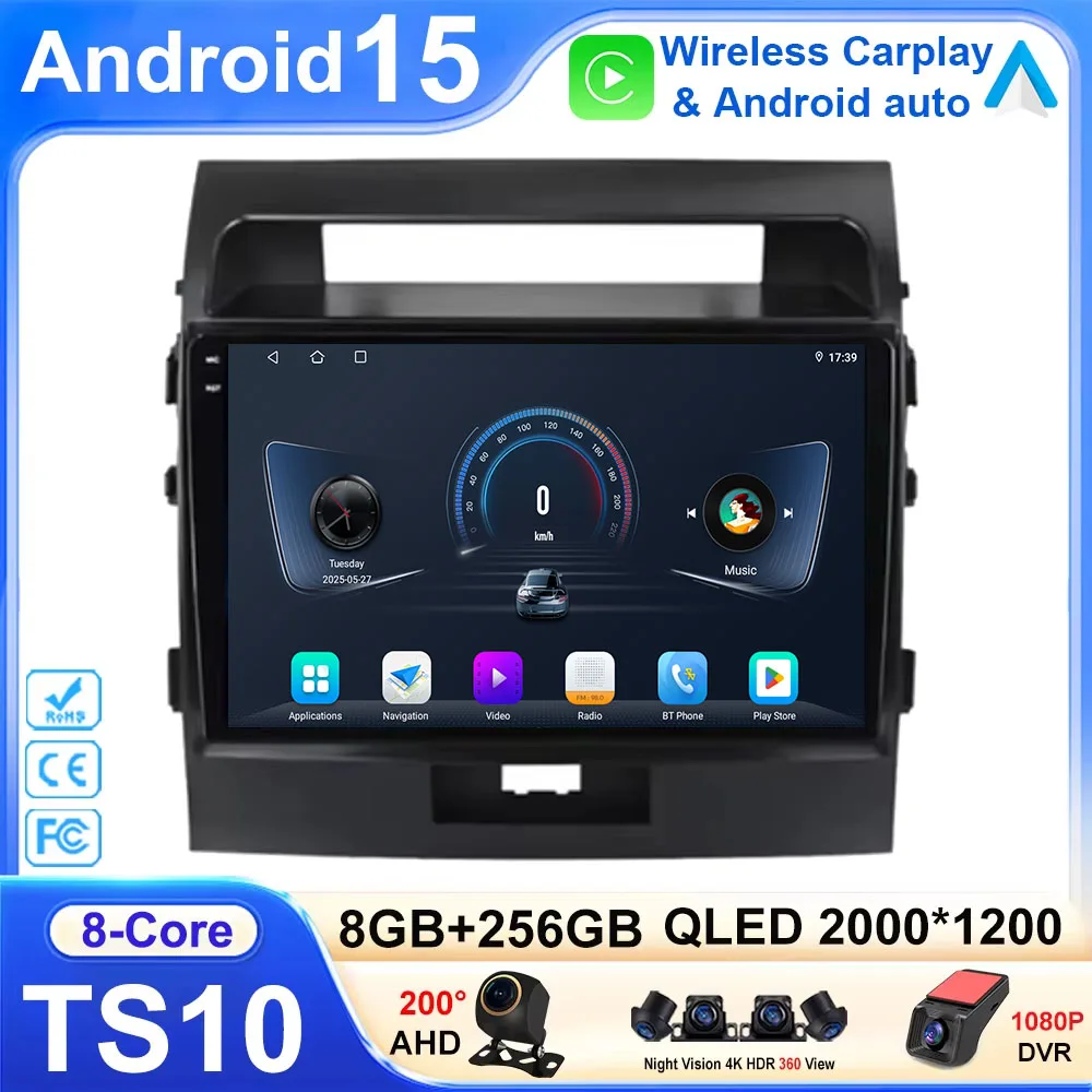 

Android 15 Auto For Toyota Land Cruiser 200 2007 - 2015 Car Autoradio Multimedia Video Stereo Monitor GPS Navi Radio Bluetooth