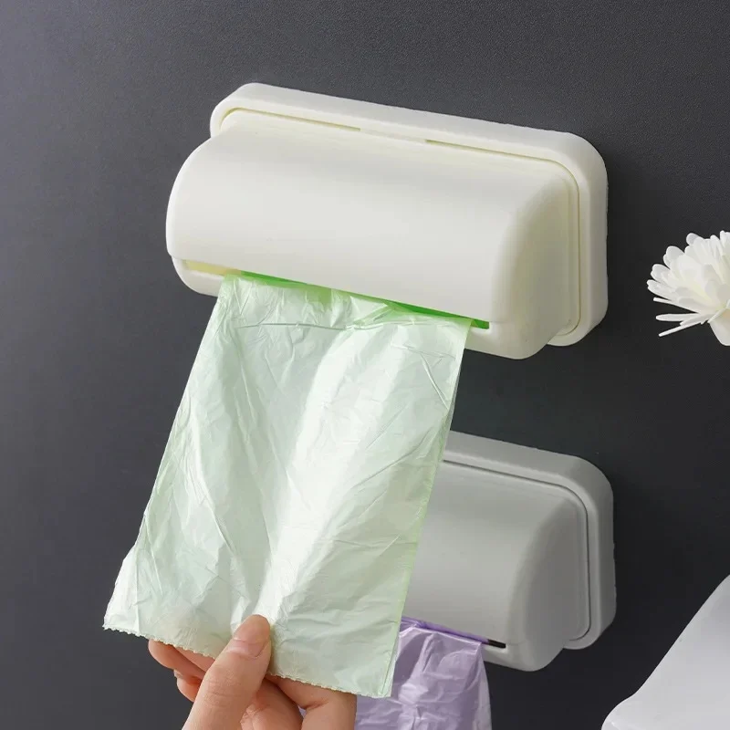 1-4pcs Garbage Bag Storage Box Wall Mounted Grocery Bag Holder Dispenser Kitchen Bathroom Plastic Bags Container