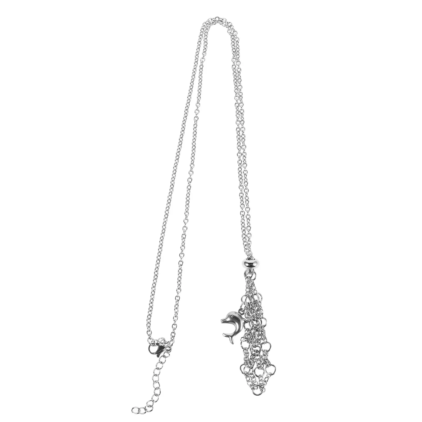 

Crystal Cage Necklace Holder Metal Mesh Adjustable Necklace Cord Dolphin Pendant Empty Stone Pendant Holder Replacement Cord DIY