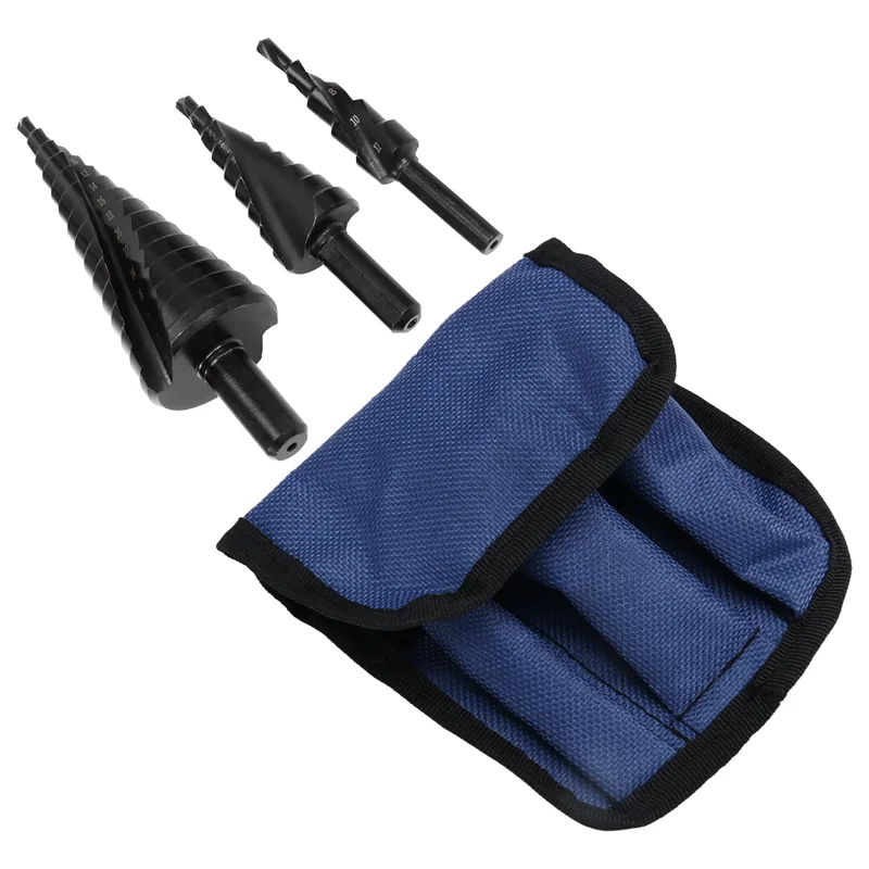 

AB34-3PCS Step Drill Bit For Metal 4-12Mm 4-20Mm 4-32Mm Spiral Flute Unibit Step Drill Bit Coated Universal Bit
