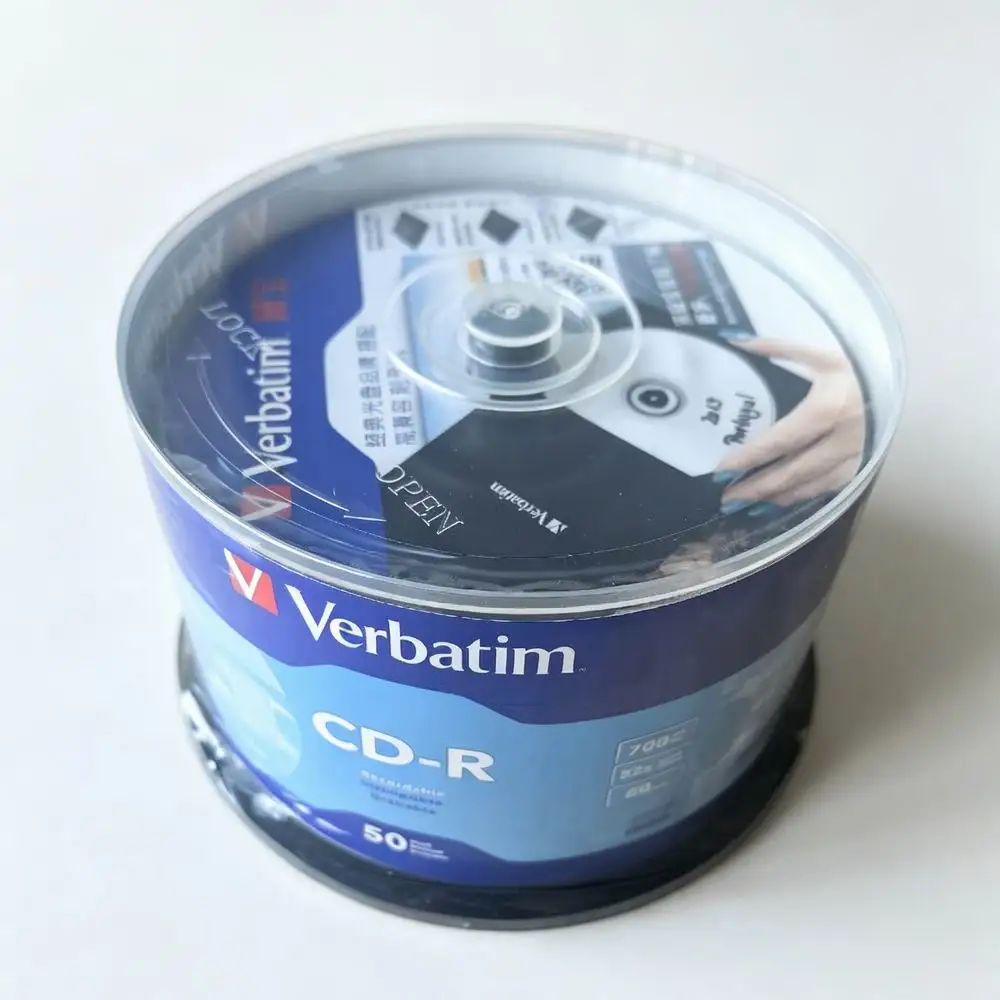 Puste srebrne dyski CD Verbatim CD-R 80min 700MB 52X 50Pack — zdjęcie produktu 4