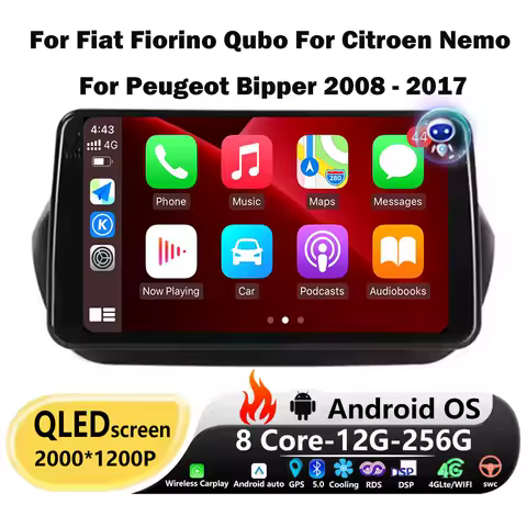 10'' For Fiat Fiorino Qubo For Citroen Nemo For Peugeot Bipper 2008 -2017 Android Auto Car Radio Multimedia Player Tools BT DSP