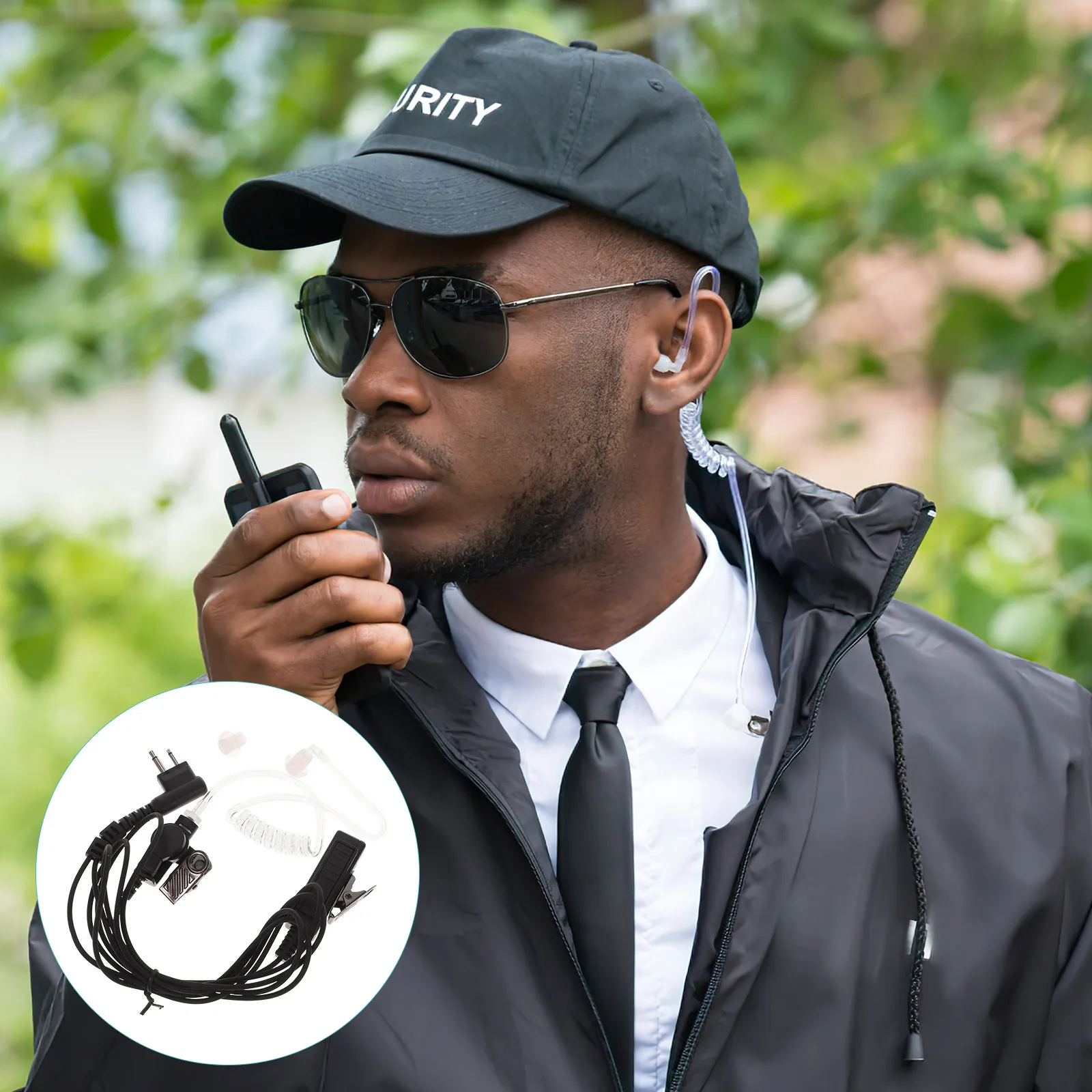 

Walkie Earpiece Radio Headset Comfortable Silicone Tpe Large Ptt Mic Noise Reduction for Security Ranch Hunting