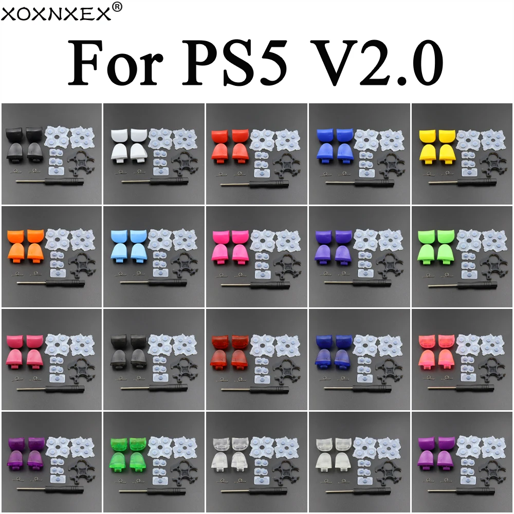 L1 R1 L2 R2 Trigger Buttons Analog Stick Conductive Rubber Button Repair Parts_ Cross Screwdriver For PS5 V2 BDM-020 Controller