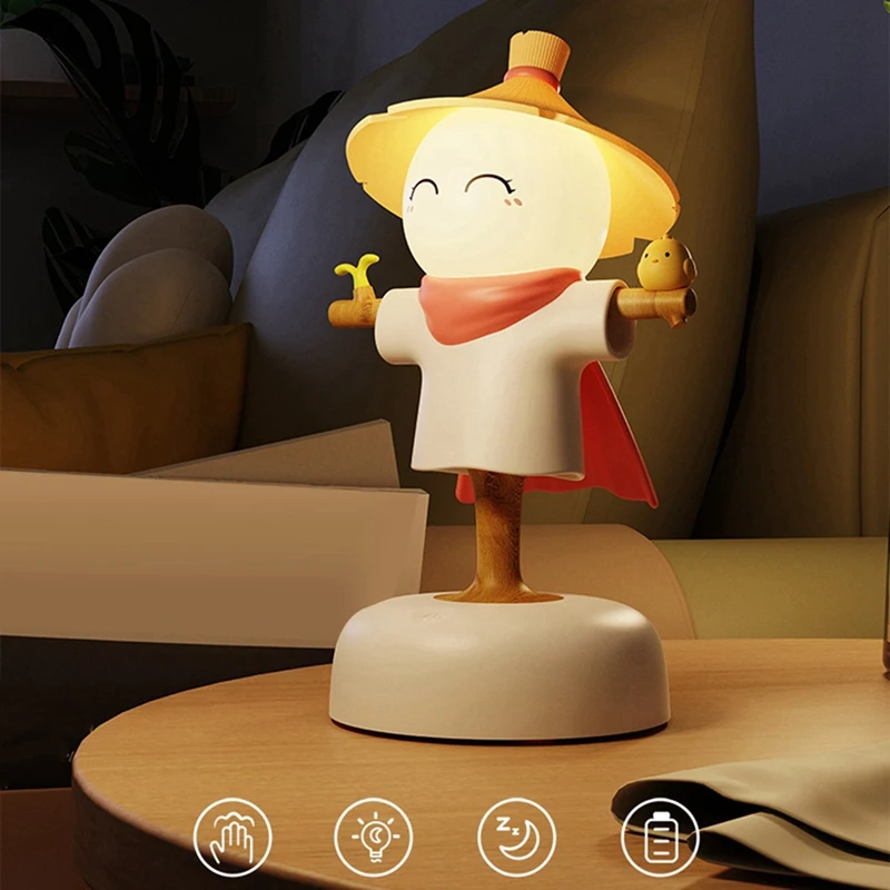 Straw Man luz nocturna USB para decoración del hogar, luz nocturna de ambiente para mesita de noche, regalo de cumpleaños