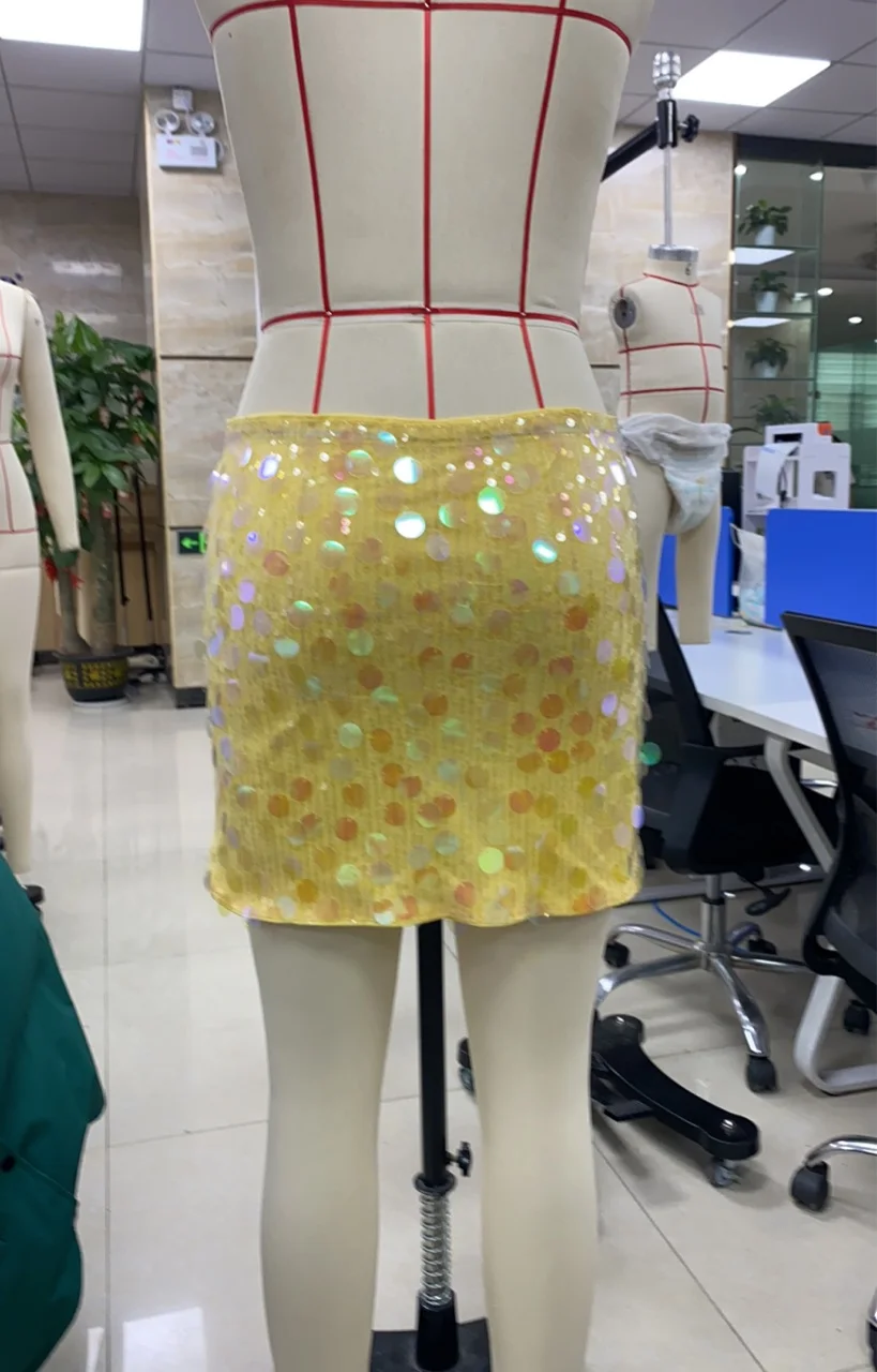 

Women y2k Aesthetic Mini Skirts Elegant Sparkling Sequins Bodycon Skirts Vacation Clubwear Streetwear