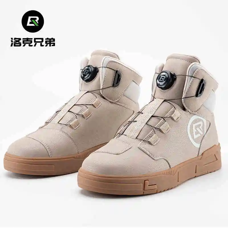 Men's Boots Knob Motorcycle Shoes Four Seasons Casual Comfortable and Non-slip Cycling Board Shoes Knight Anti-drop Racing Shoes