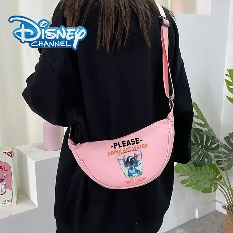 Stitch Female Canvas Handbag Disney Designer Shoulder Bags Cartoon Cute Korean Popular Cross Body Hobo Bag Girl Women Purse Gift