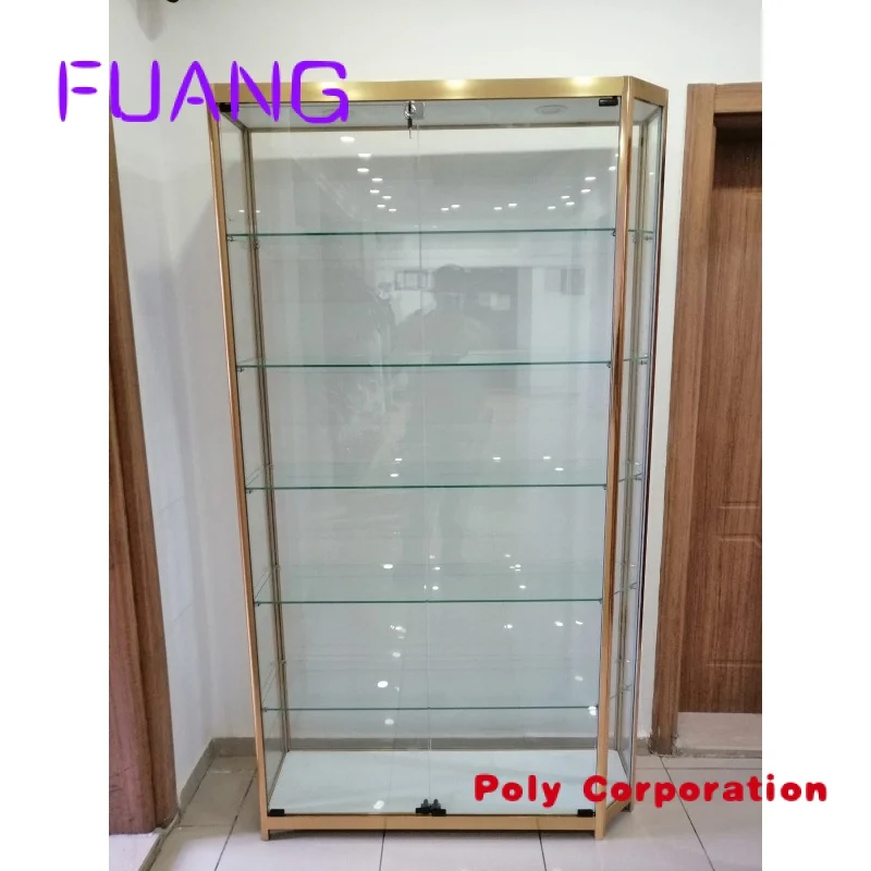 Imagem -05 - Standing Tower Lock Display Rack Shopfitting Glass Door Display Cabinet Jewellery Shop Display Case Smoke Shop Showcase