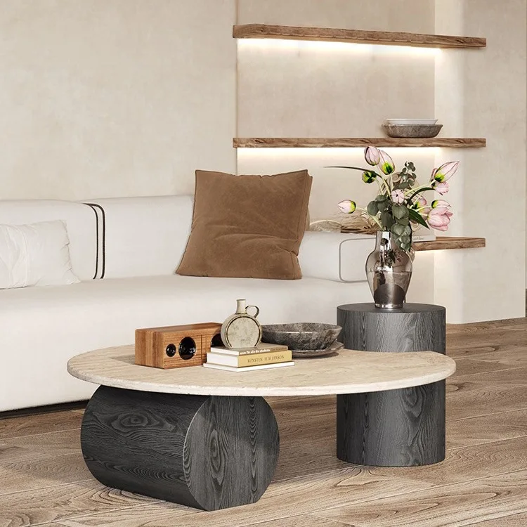 

*&g Wood Wood Living Room Round for Living Room Large- coffee Table