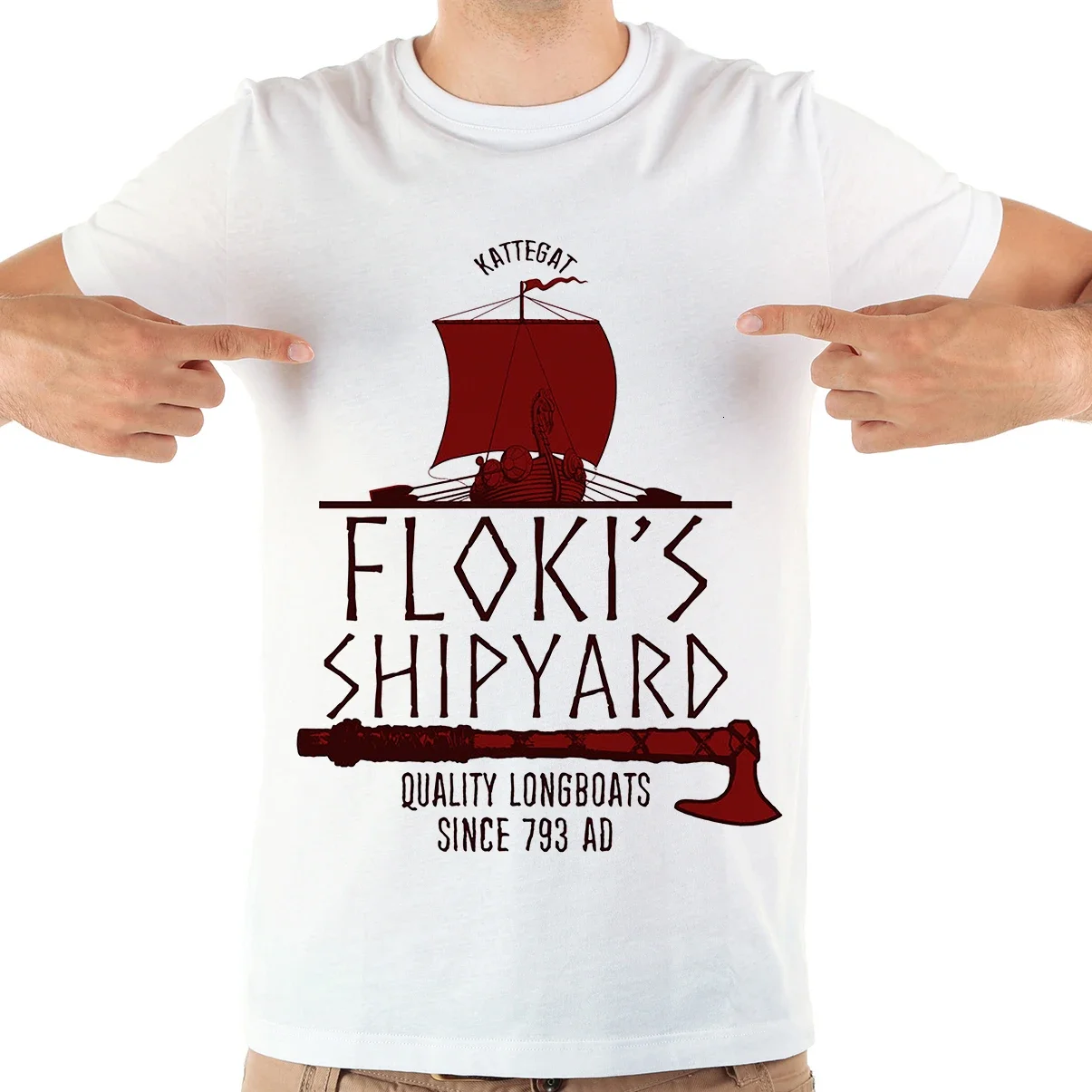 Забавная мужская футболка Vikings Floki Shipyard, белая повседневная футболка с коротким рукавом и круглым вырезом, уличная футболка унисекс, дышащий принт