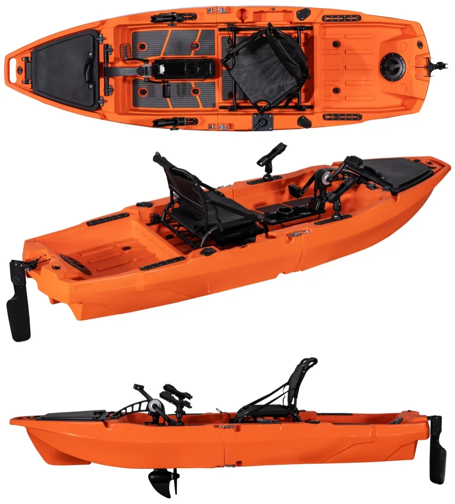 Pedal de pesca caiaque 2024 1 assento único caiaque modular destacável design dobrável 10ft canoa/kayak para lagos rios