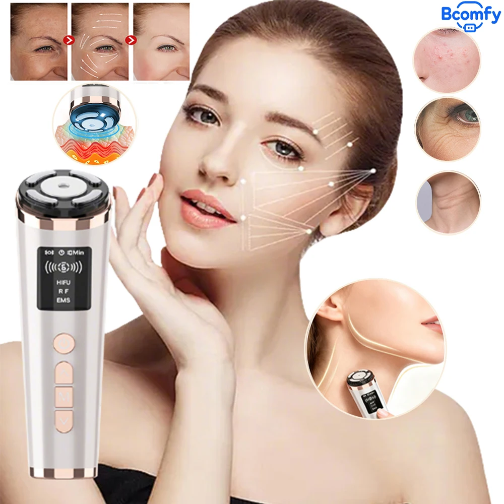 متعددة الوظائف Hifu آلة شد الوجه جهاز تجميل الوجه مدلك الرقبة لتجديد شباب الجلد رفع وشد