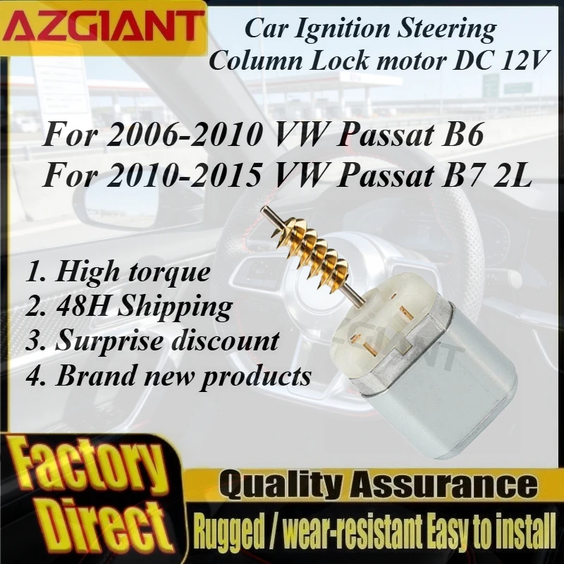 Azgiant Car Ignition Steering Column Lock motor DC 12V Disassembly Tools For VW Passat B6 B7 2L New Auto Replacement Parts DIY