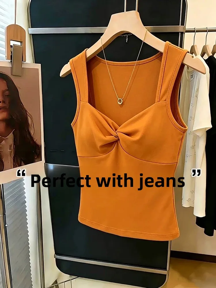 Women's Slim Fit Cotton Tank Top 95% Cotton Summer Base Layer Shirt Innerwear Outerwear Casual Simple Style Pure Color