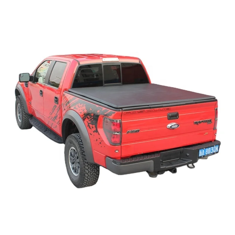 Heavy Duty 4*4 Hard-Tri Folding Tonneau Cover for Ford Ranger F150 F250 F300 Super Duty Pickup Truck Bed Cove Sorage Box