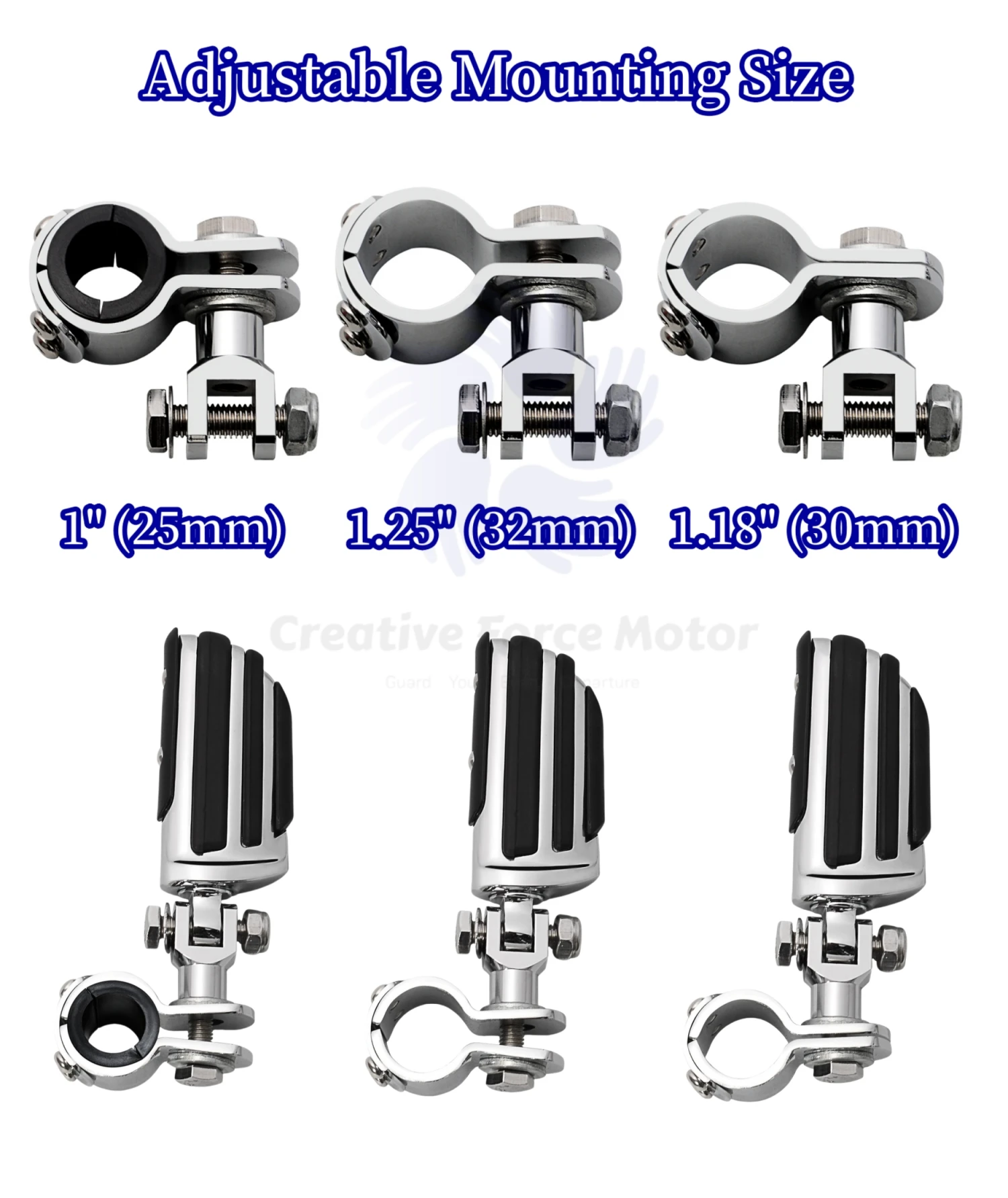1" 1.25" Bars motorcycles Foot Pegs Mount Clamp Highway Footrest For Harley Yamaha Honda kawasaki Road King Street Glide Softail view 5