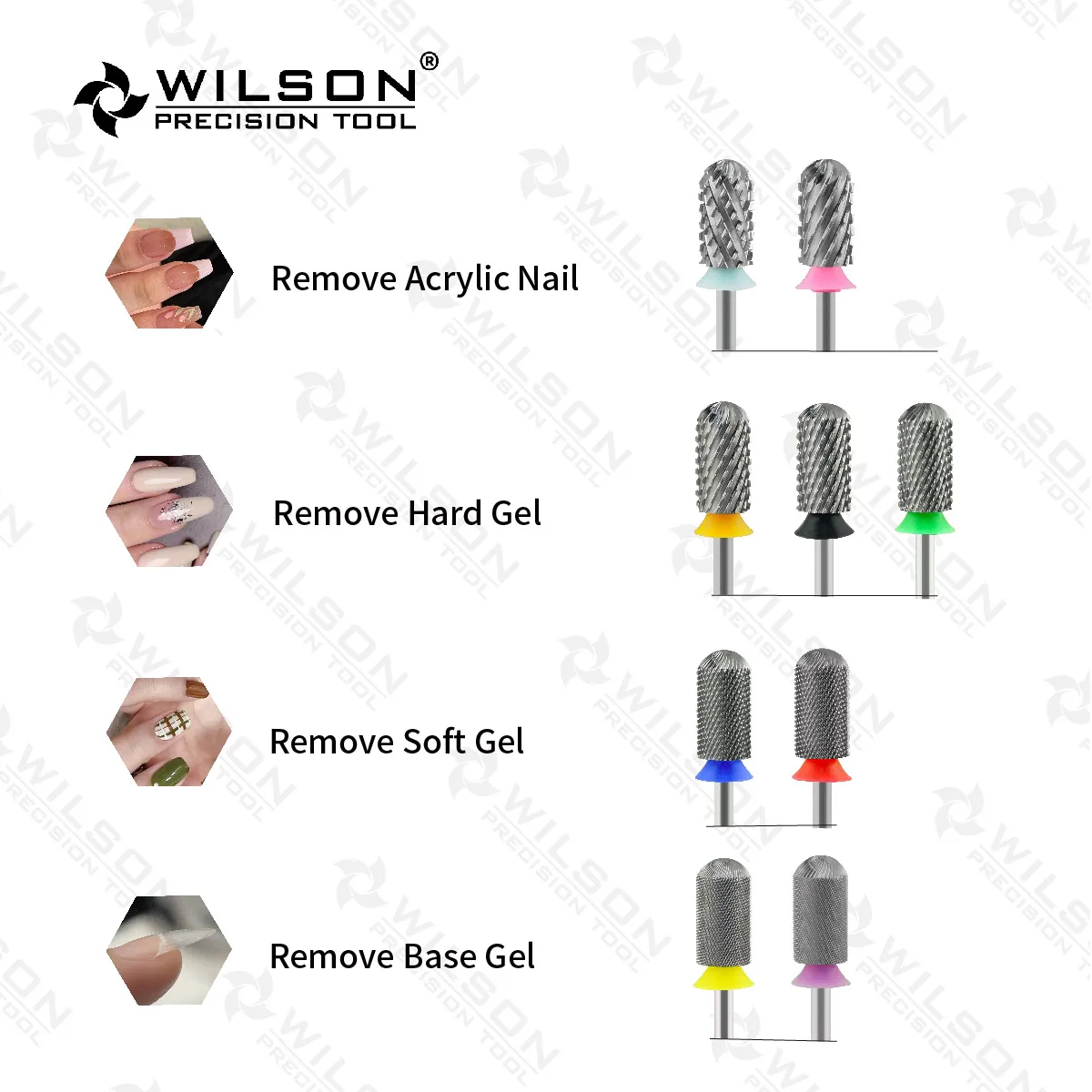 WILSON-Brocas de unhas para gel removendo gel, grande topo arredondado, ferramenta de manicure, acessórios para unhas, venda quente