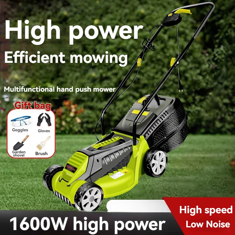 

2400W 220V High-Power Weeder Machine 3600rpm Electric Lawn Mower Hand Push Grass Cutting Tool Lawn Mower