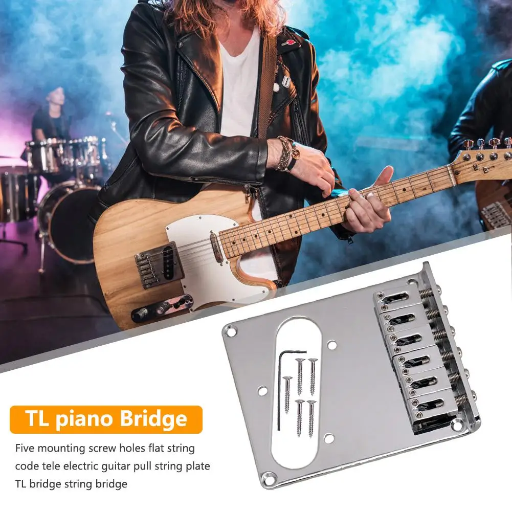 1 Set 6 Saddle Guitar Bridge for Telecaster Tele TL Electric Guitar Replacement Adjustable Parts Musical Instruments Parts view 2