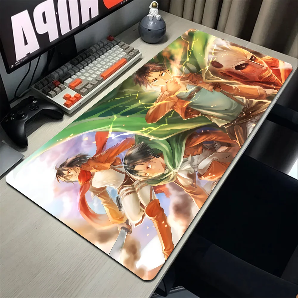 Anime Attack On Titan Eren Yeager Mousepad Mouse Mat Desk Mat With Pad Gaming Accessories Prime Gaming XXL Keyboard Pad Stitch P