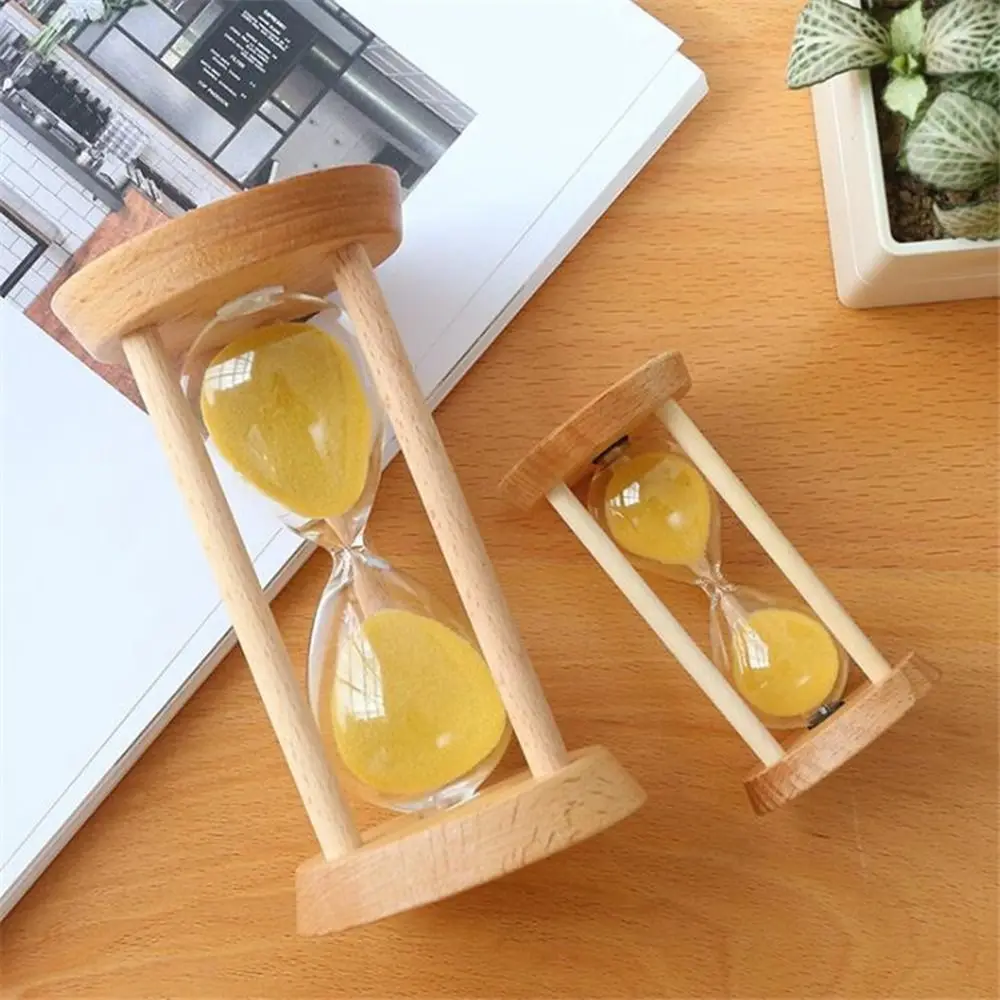 Portable Stable Connection Wooden Hourglass No Deformation 1/3/5 Minutes Round Hourglass Timers 5 colors Wooden Desktop Decor