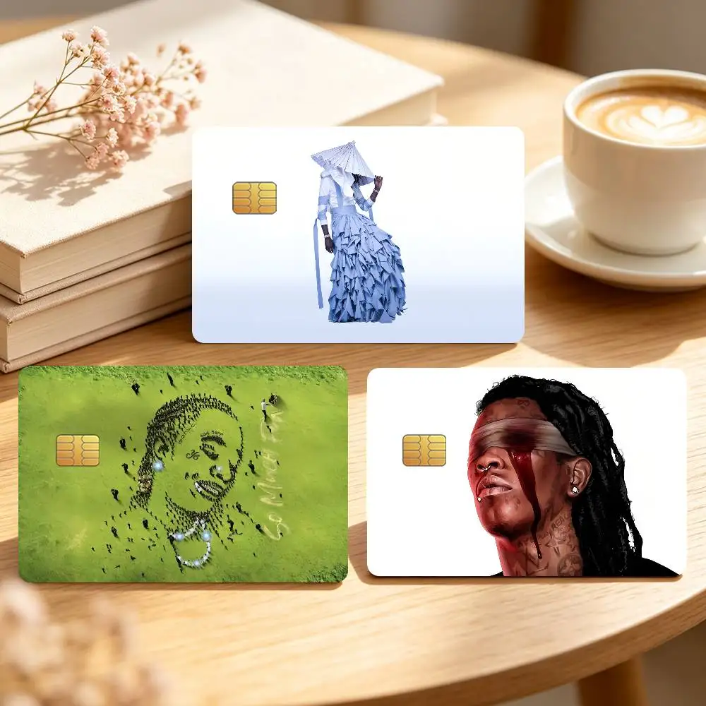 American Singer Y-Young T-Thug Music Credit Card Skin Stickers For Bank Bus Metro Cards Waterproof Anti-Scratch Gift 4PCS